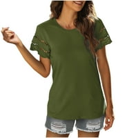 Ženske zelene majice, Ženske bluze, Ženske Ležerne široke majice s kratkim rukavima s kratkim rukavima, Ženske bluze, Zelena, e-mail